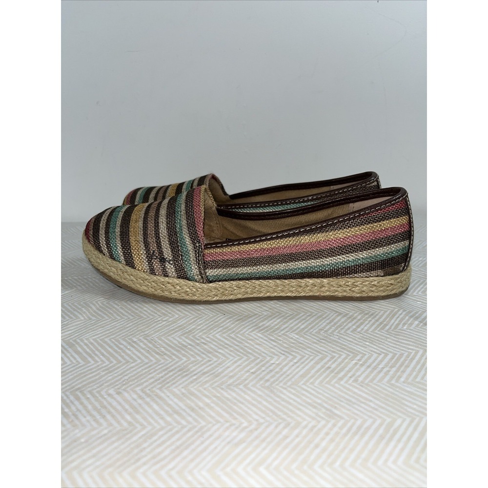 BOC Born Womens Franki Espadrille Flats Sz 6M Striped Slip On Shoes Comfort 90's